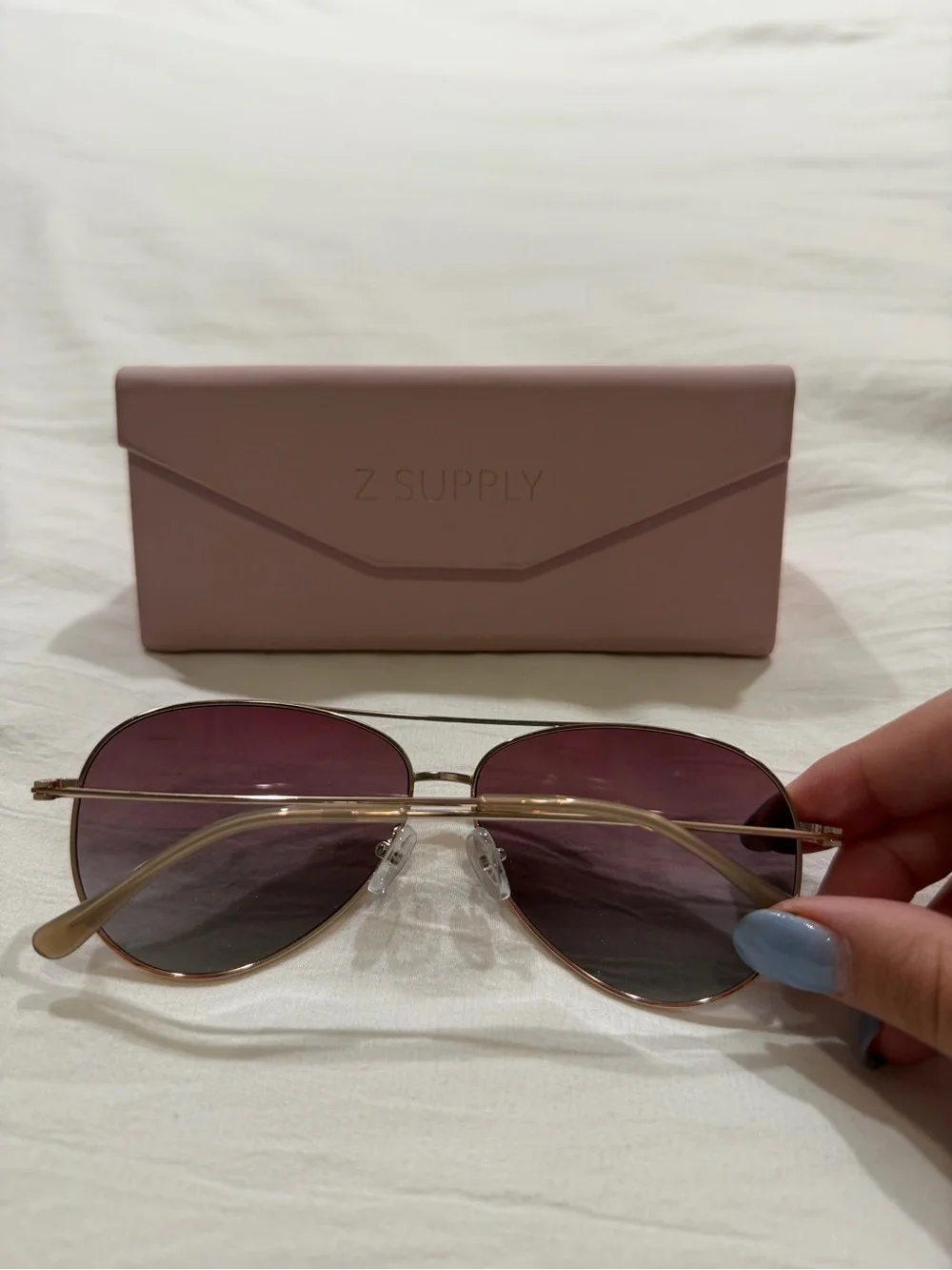 Z Supply Aviator Sunglasses with Mauve/Pink Lenses